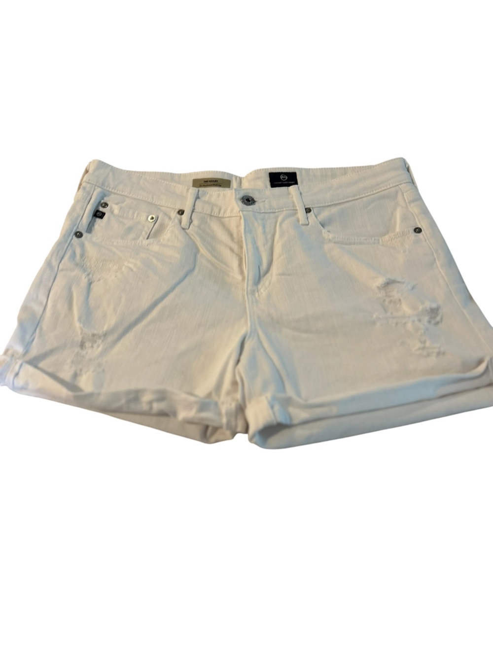 AG Adriano Goldschmied White Distressed Women’s Jean Shorts